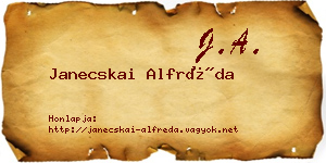 Janecskai Alfréda névjegykártya